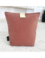 Cale-portes sac, "Velours côtelé" rose