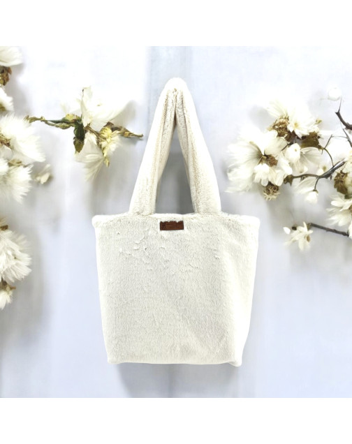 Sac cabas, "Fourrure" blanc