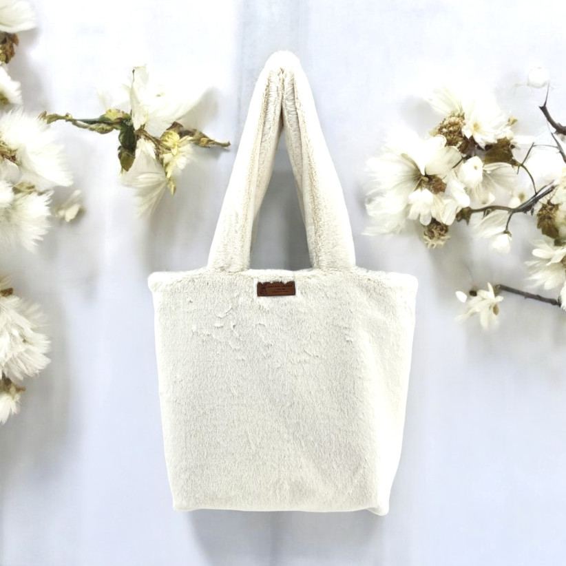 Sac cabas, "Fourrure" blanc