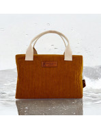 Sac isotherme Ice cube S, "Velours côtelé" camel