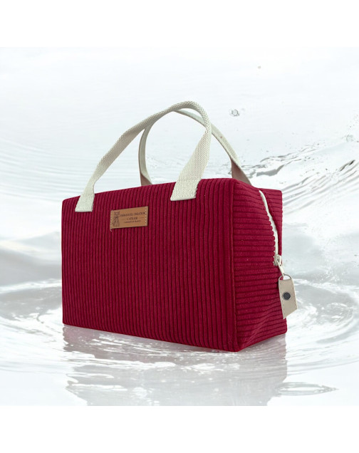 Sac isotherme Ice cube S, "Velours côtelé" lie de vin