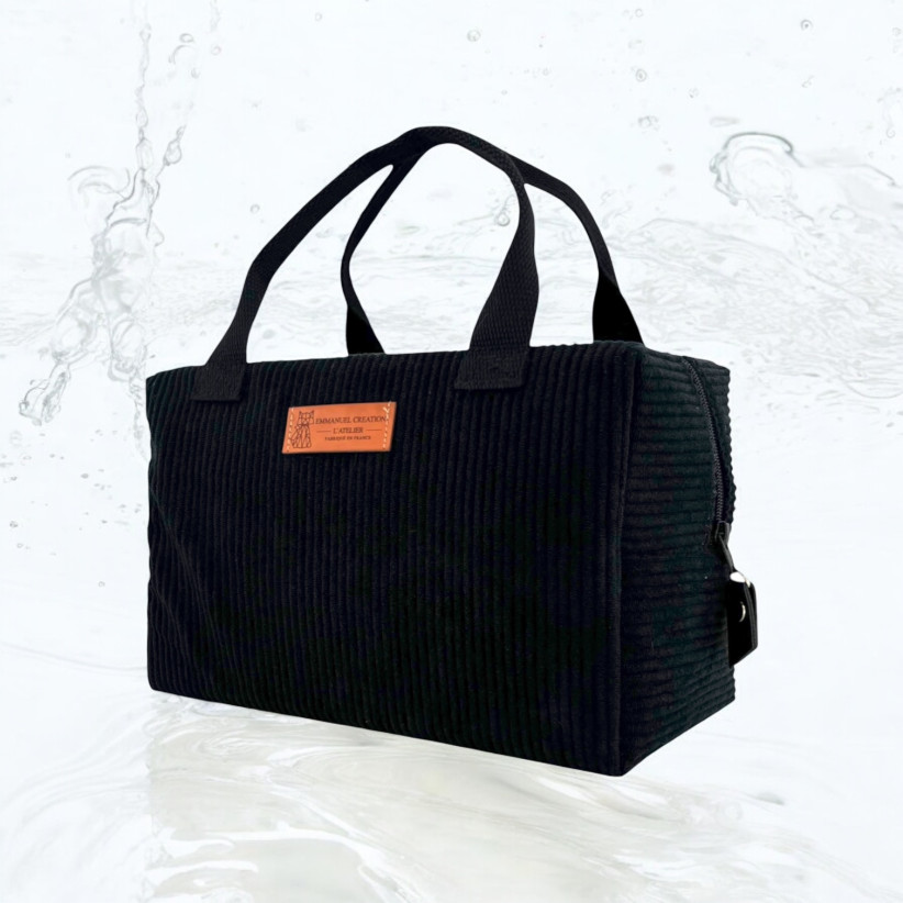 Sac isotherme Ice cube S, "Velours côtelé" noir