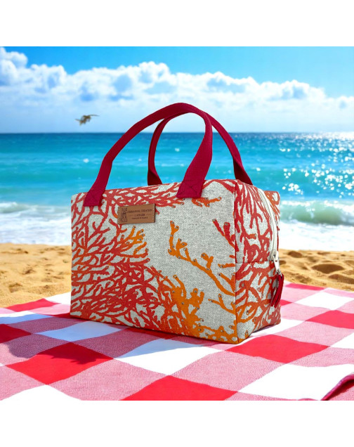 Sac isotherme Ice cube S, "Calédonie" corail