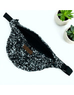 Sac banane, "Sequin" argent