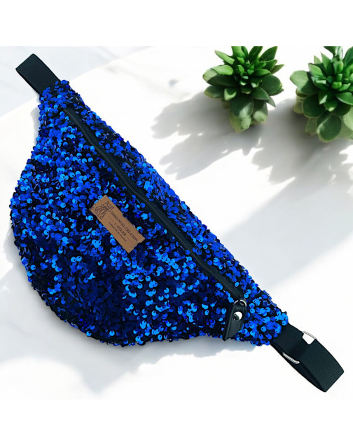 Sac banane, "Sequin" bleu