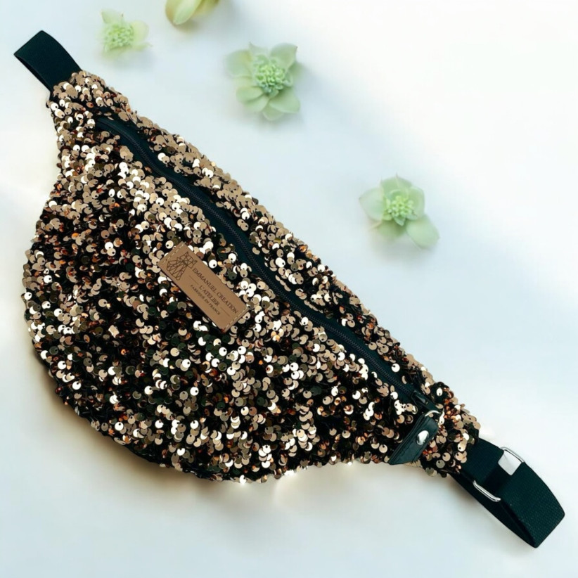 Sac banane, "Sequin" bronze