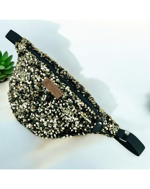 Sac banane, "Sequin" doré