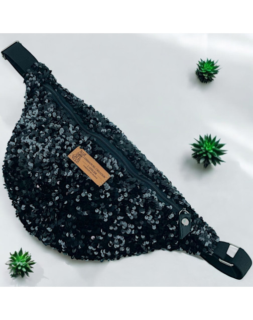 Sac banane, "Sequin" noir