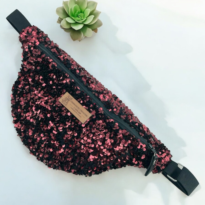 Sac banane, "Sequin" rouge