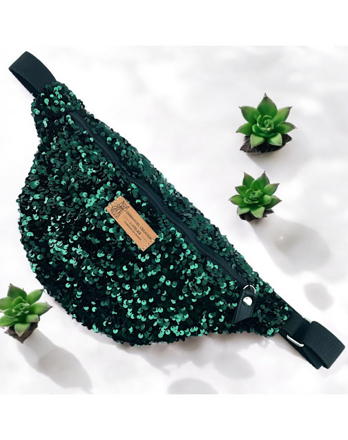 Sac banane, "Sequin" vert