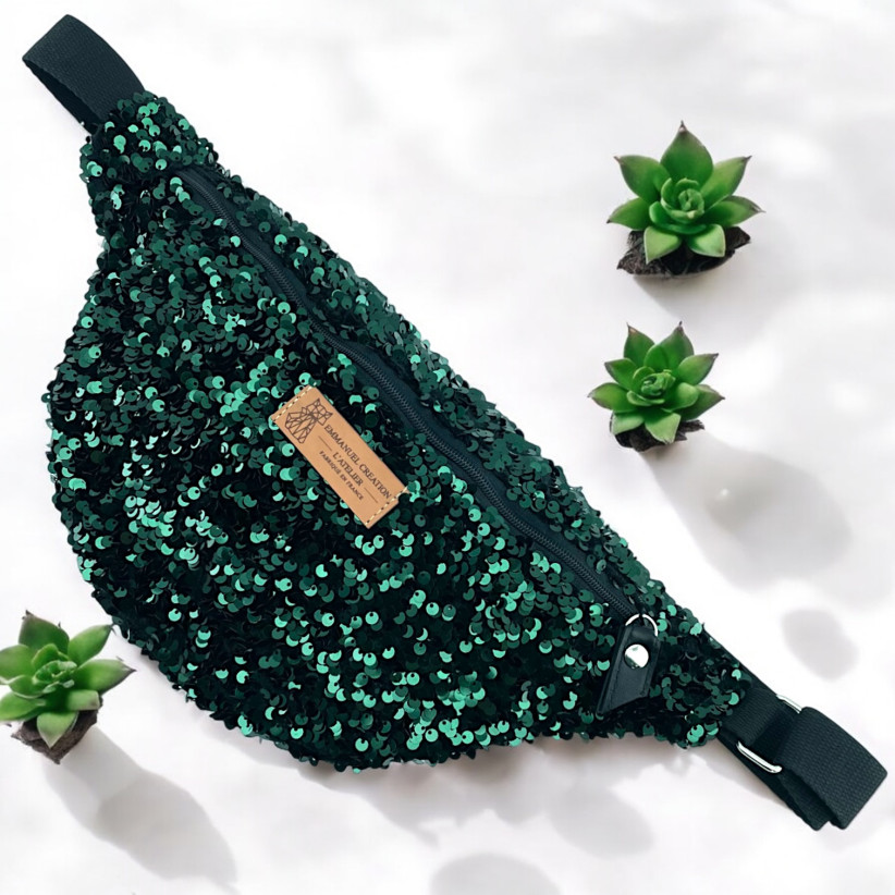Sac banane, "Sequin" vert