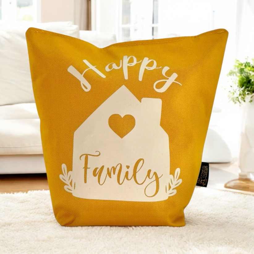 Cale-portes sac, "Happy family"  Brooklyn moutarde