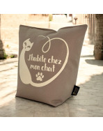 Cale-portes sac, "J'habite chez mon chat" Brooklyn beige