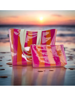 Pochette de plage, "Dolce Vita" rose