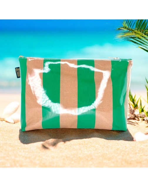 Pochette de plage, "Dolce vita" vert