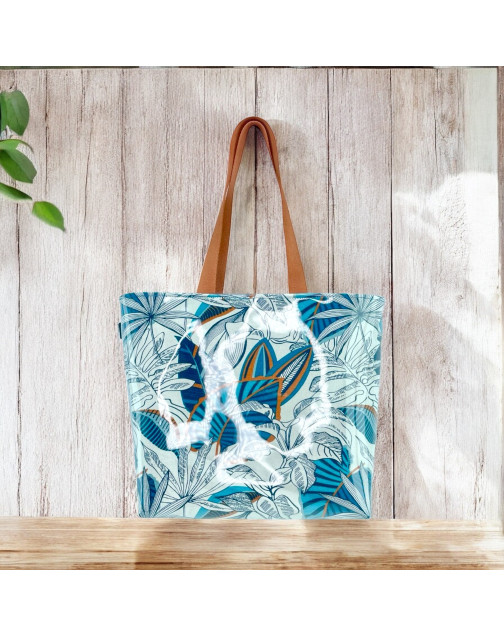 Sac de plage, "Exotique" bleu