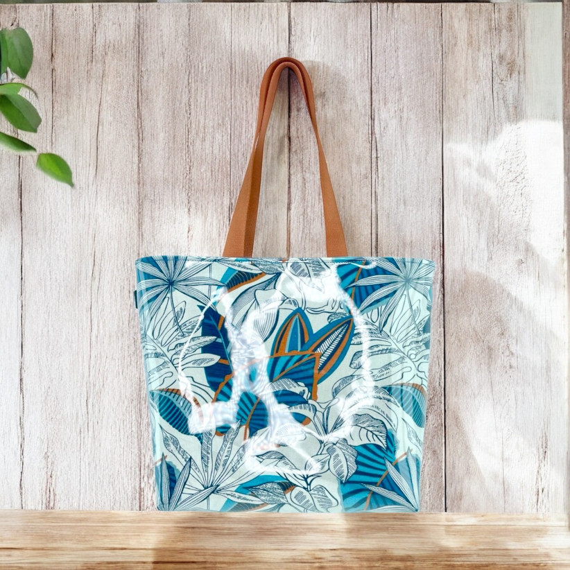 Sac de plage, "Exotique" bleu