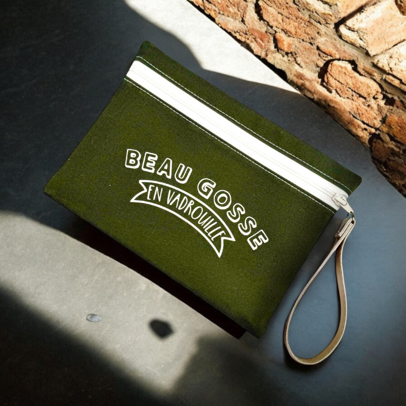 Pochette M, "Beau gosse en vadrouille" Brooklyn kaki