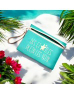 Pochette M, "Des étoiles plein les yeux" Brooklyn vert d'eau