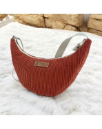 Sac Léo S, "Velours côtelé" terra
