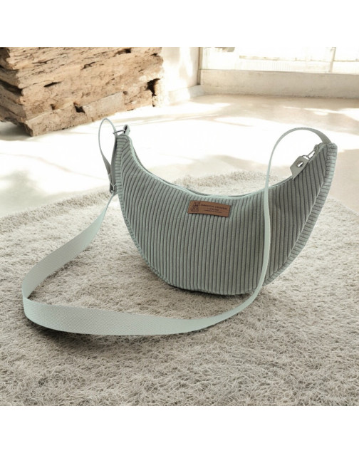 Sac Léo S, "Velours côtelé" taupe