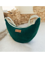 Sac Léo S, "Velours côtelé" sapin