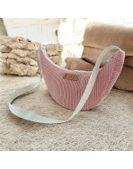 Sac Léo S, "Velours côtelé" rose