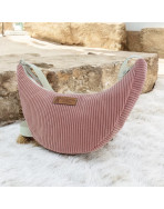 Sac Léo S, "Velours côtelé" rose