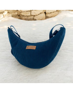 Sac Léo S, "Velours côtelé" marine