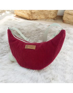 Sac Léo S, "Velours côtelé" lie de vin