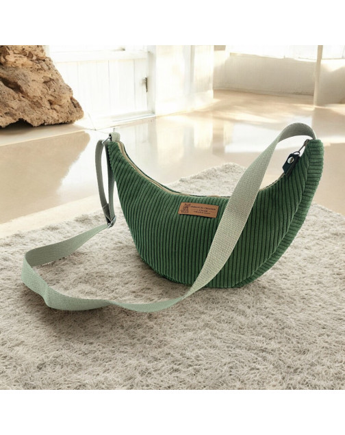 Sac Léo S, "Velours côtelé" kaki