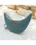 Sac Léo S, "Velours côtelé" céladon