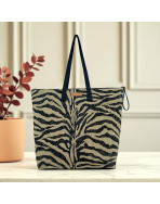Sac cabas maxi Lucette, "Zebré" noir