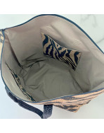 Sac cabas maxi Lucette, "Zebré" noir