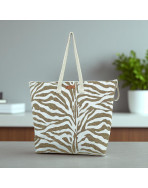 Sac cabas maxi Lucette, "Zebré" blanc