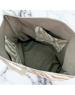 Sac cabas maxi Lucette, "Zebré" blanc