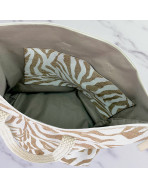 Sac cabas maxi Lucette, "Zebré" blanc