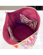 Sac cabas maxi Lucette, "Zebra" fuchsia