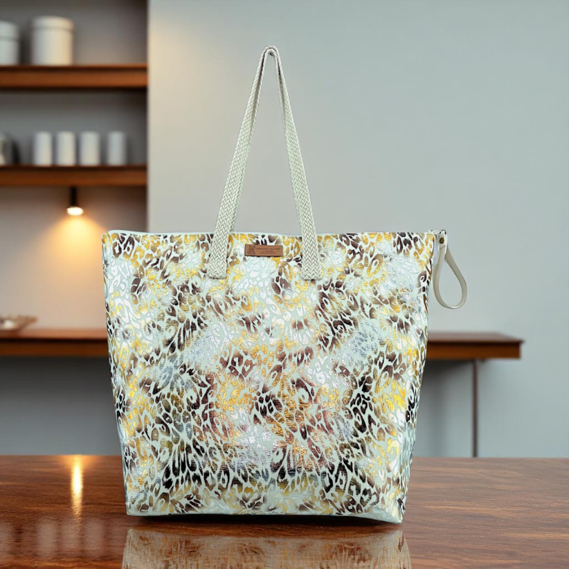 Sac cabas maxi Lucette, "Savannah" blanc