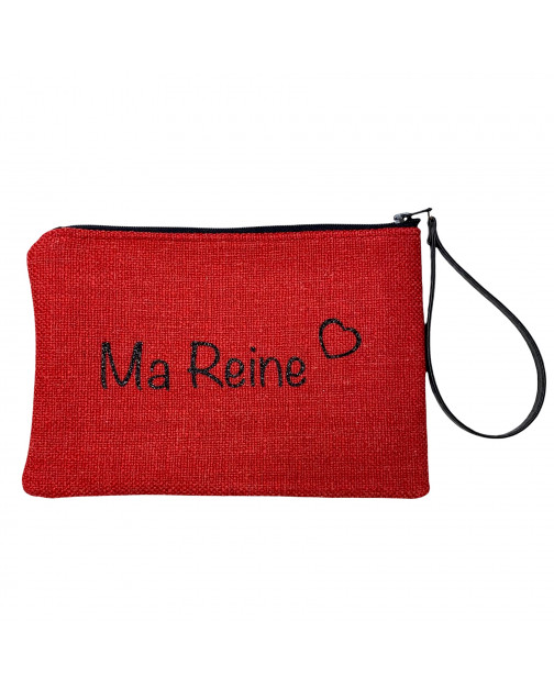 Pochette M, "Ma reine" anjou rouge