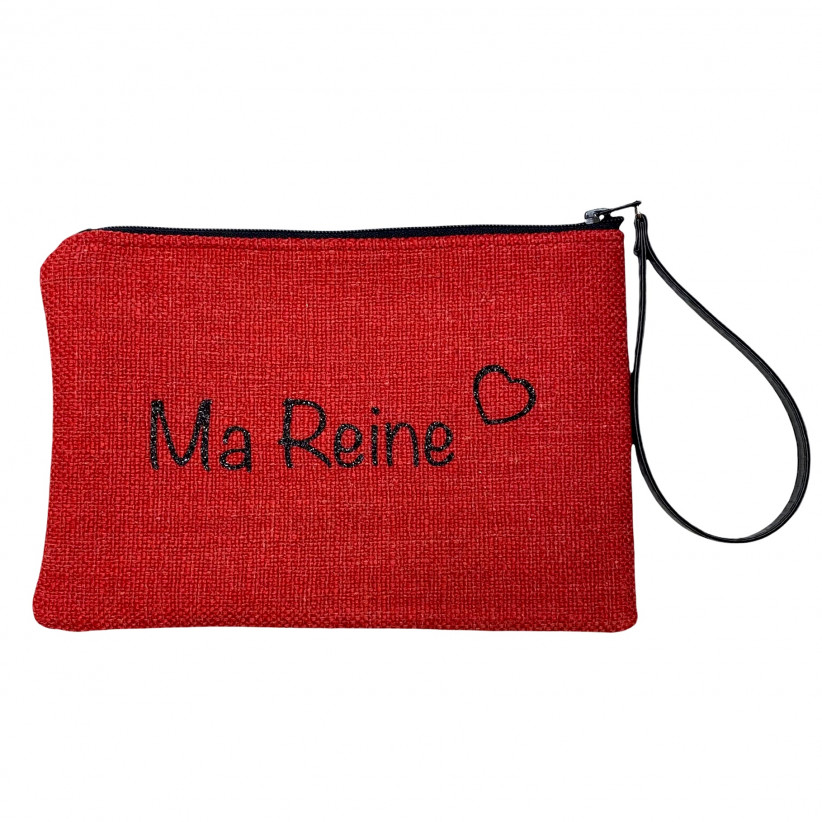 Pochette M, "Ma reine" anjou rouge