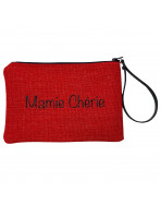 Pochette M mademoiselle, "Mamie chérie", anjou rouge