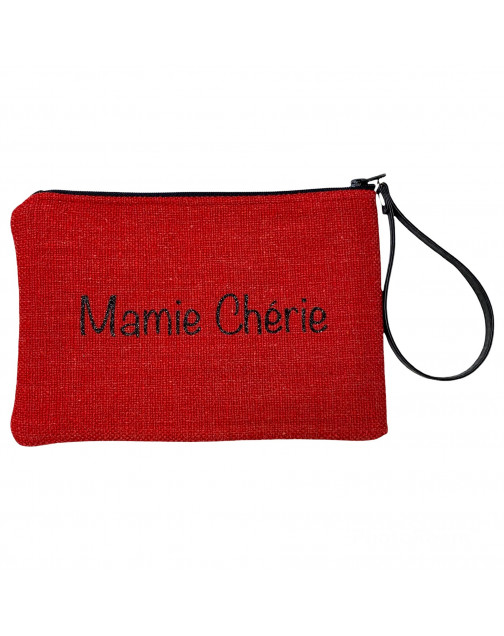 Pochette M mademoiselle, "Mamie chérie", rouge