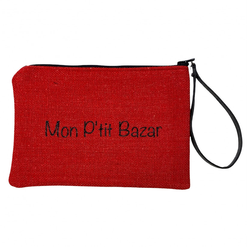 Pochette M, "Mon p'tit bazar" anjou rouge