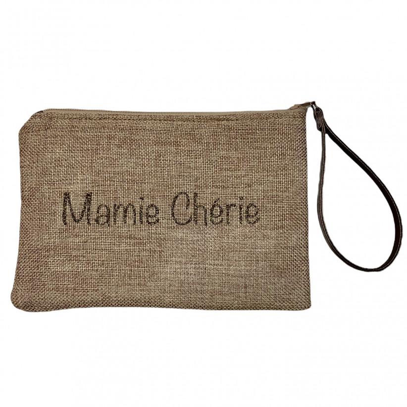 Pochette M, "Mamie chérie" jute scintillant