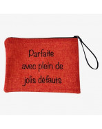 Pochette L madame, "Parfaite avec plein de jolis défauts", orange