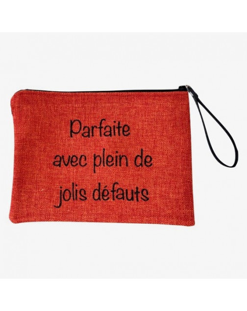 Pochette L, "Parfaite avec plein de jolis défauts" anjou orange