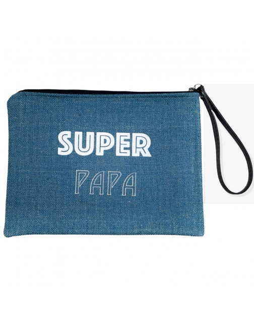 Pochette monsieur, "Super papa", pétrole