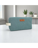 Trousse nomade M, "Velours côtelé" céladon