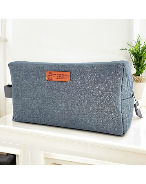 Trousse nomade M, "Scintillant" jeans
